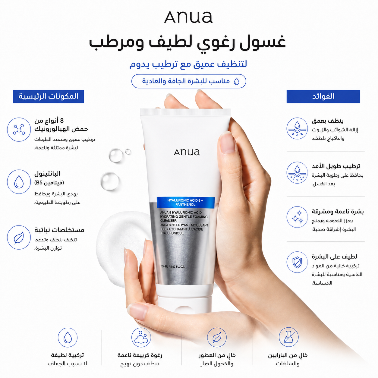 Anua - Hyaluronic Acid Foam Cleanser