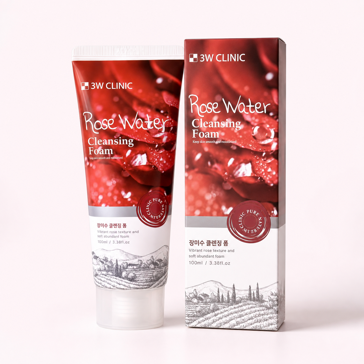 3W Clinic - Rose Water Cleansing Foam