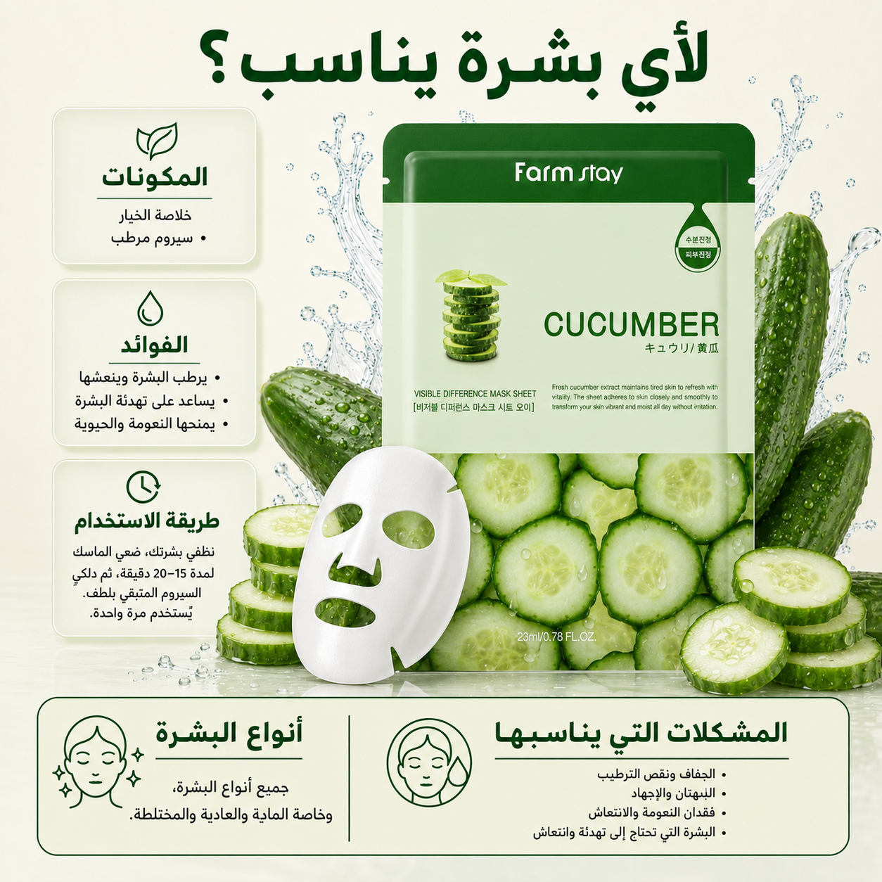 Farm Stay - Cucumber Sheet Mask