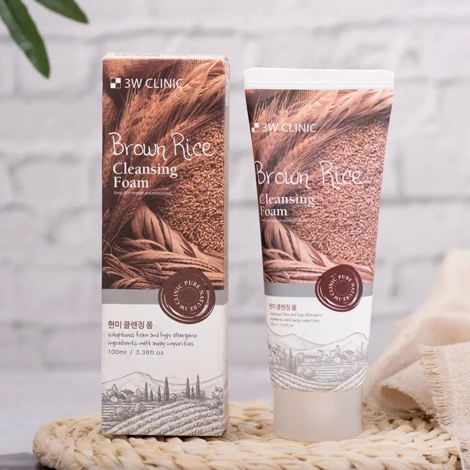 Brown rice foam cleansing